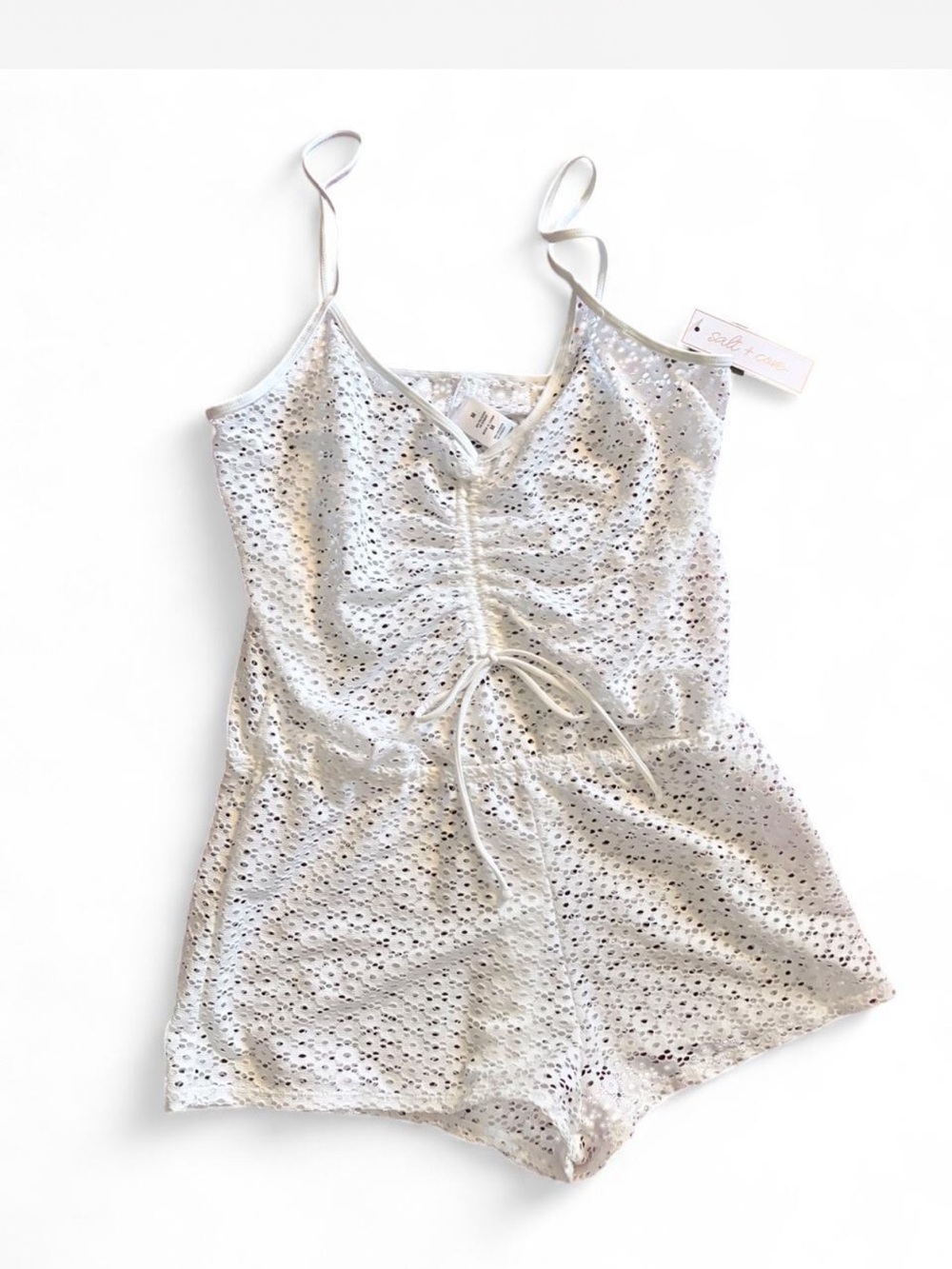 White Eyelet Lace Romper - Women's Intimates
